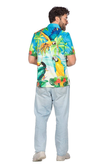 Hawaii Blouse Heren Papegaai van Wilbers & Wilbers koop je bij Partywinkel
