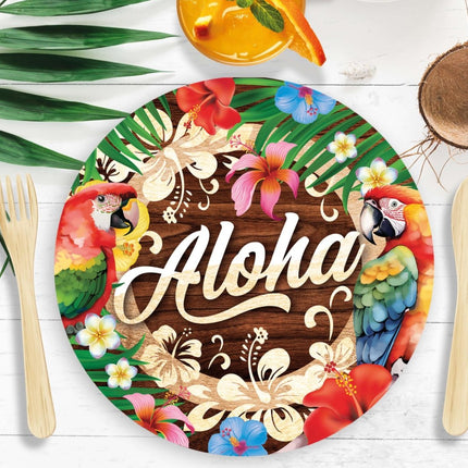 Hawaii Borden Aloha 23cm 6st van Fiestas Guirca koop je bij Partywinkel