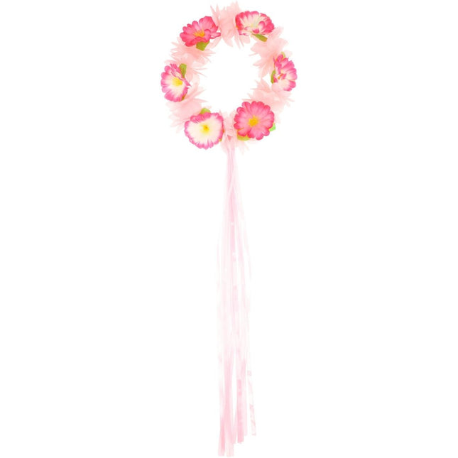 Hawaii Haarband Roze Luxe van Folat koop je bij Partywinkel