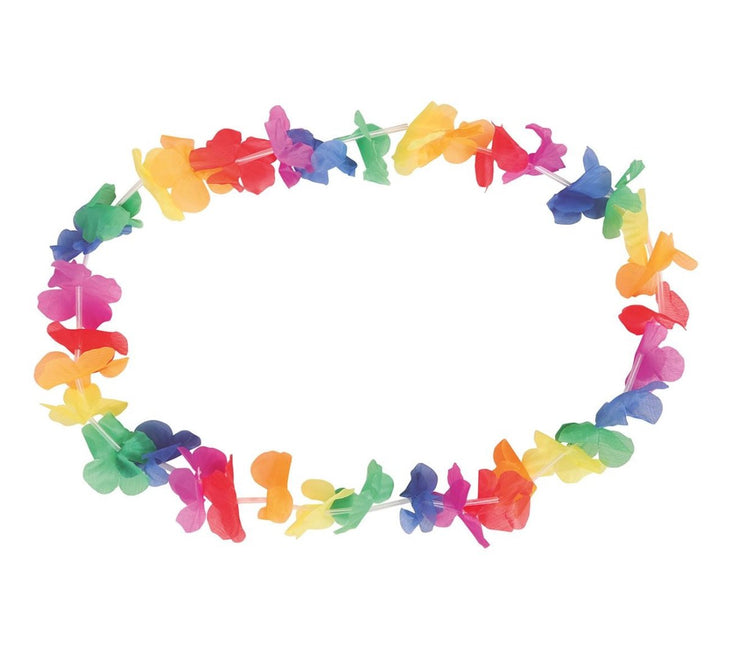 Hawaii Ketting Gekleurd 50cm van Fiestas Guirca koop je bij Partywinkel