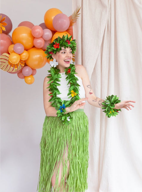 Hawaii Rok Groen Stro van Partydeco koop je bij Partywinkel