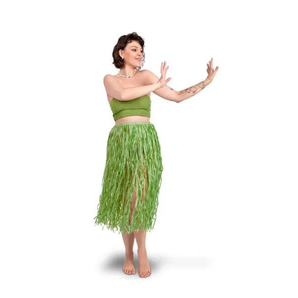 Hawaii Rok Groen Stro van Partydeco koop je bij Partywinkel