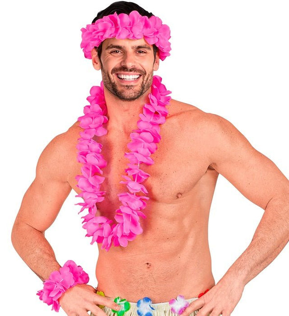 Hawaii Set Roze van Widmann koop je bij Partywinkel