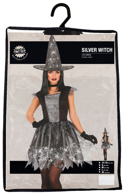 Heks Halloween Kostuum Dames Zilver van Fiestas Guirca koop je bij Partywinkel