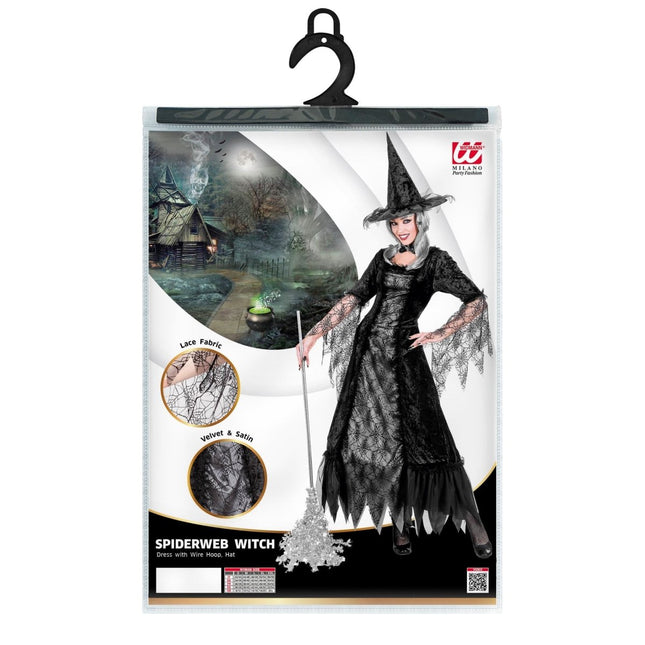 Heks Kostuum Dames Spiderweb van Widmann koop je bij Partywinkel