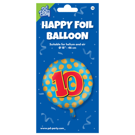 Helium Ballon 10 Jaar Gekleurd Leeg 46cm van Paper Dreams koop je bij Partywinkel