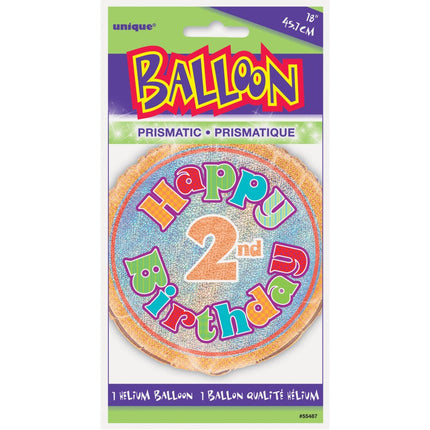 Helium Ballon 2 Jaar Glitters 45cm leeg van Unique koop je bij Partywinkel