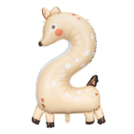 Helium Ballon 2 Jaar Hert Leeg 88cm van Partydeco koop je bij Partywinkel