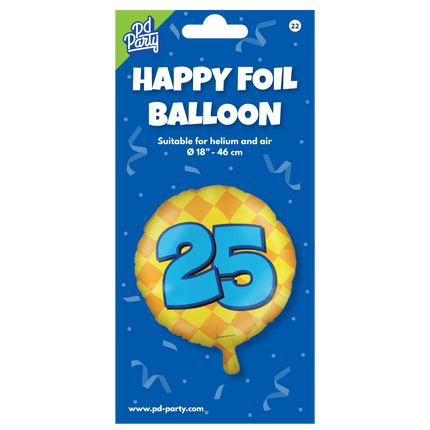 Helium Ballon 25 Jaar Gekleurd Leeg 46cm van Paper Dreams koop je bij Partywinkel