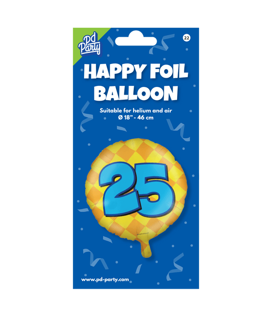 Helium Ballon 25 Jaar Gekleurd Leeg 46cm van Paper Dreams koop je bij Partywinkel