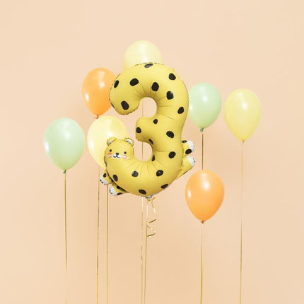 Helium Ballon 3 Jaar Cheetah Leeg 75cm van Partydeco koop je bij Partywinkel