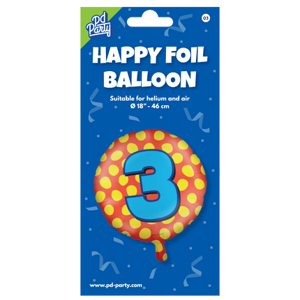 Helium Ballon 3 Jaar Gekleurd Leeg 46cm van Paper Dreams koop je bij Partywinkel