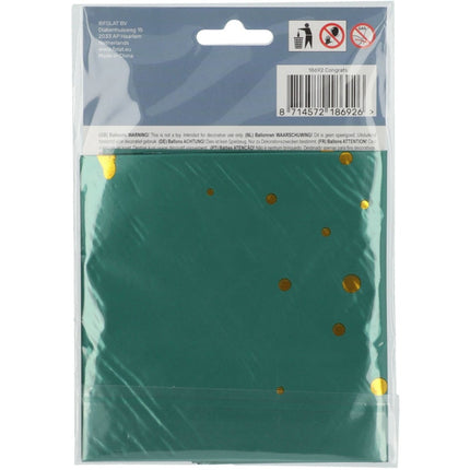 Helium Ballon Congrats Groen Leeg 45cm van Folat koop je bij Partywinkel