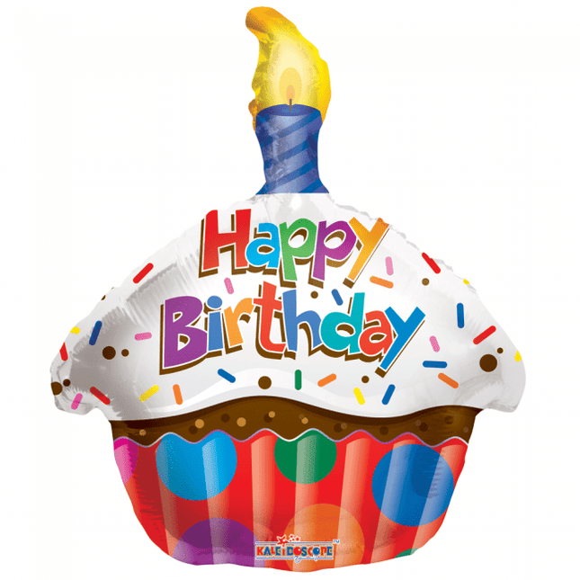 Helium Ballon Cupcake Happy Birthday 45cm leeg van WeFiesta koop je bij Partywinkel