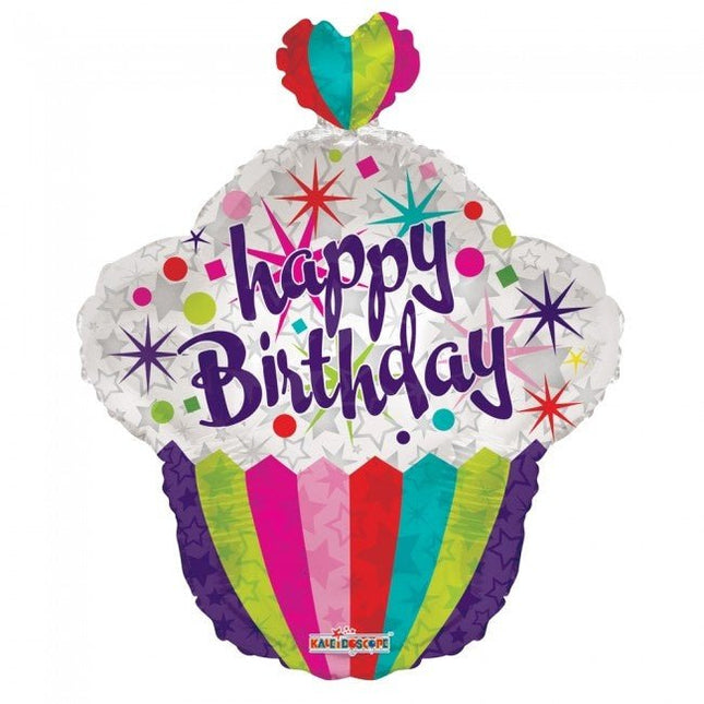 Helium Ballon Cupcake Happy Birthday 56cm leeg van WeFiesta koop je bij Partywinkel