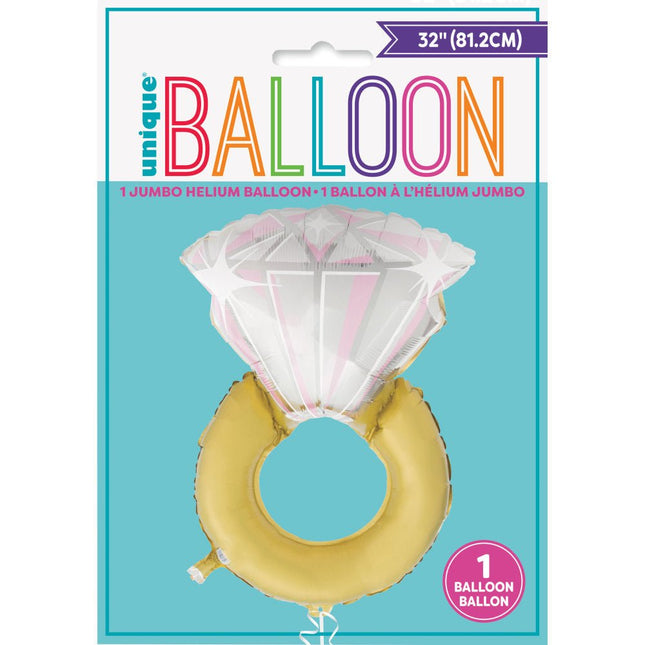 Helium Ballon Diamant XL 81cm leeg van Unique koop je bij Partywinkel