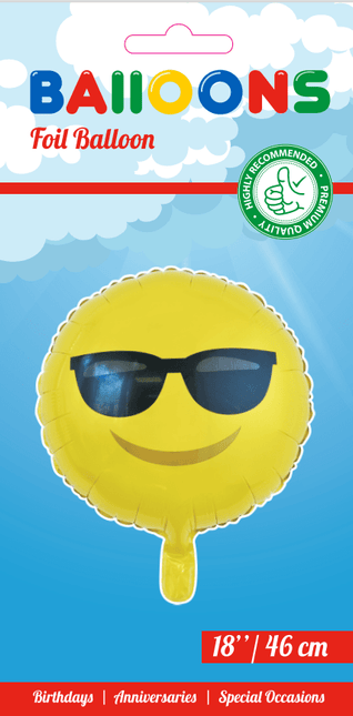 Helium Ballon Emoji Zonnebril 45cm leeg van WeFiesta koop je bij Partywinkel