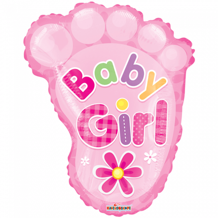 Helium Ballon Geboorte Baby Girl Voet 45cm leeg van WeFiesta koop je bij Partywinkel