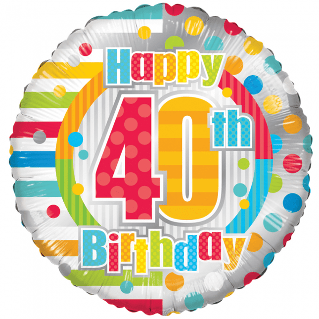 Helium Ballon Happy 40Th Birthday 45cm leeg van WeFiesta koop je bij Partywinkel