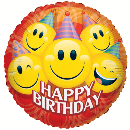 Helium Ballon Happy Birthday Smileys Party 91cm leeg van WeFiesta koop je bij Partywinkel