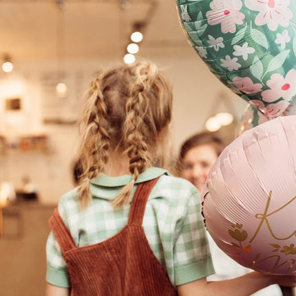 Helium Ballon Hart Bloemen Leeg 45cm van Partydeco koop je bij Partywinkel