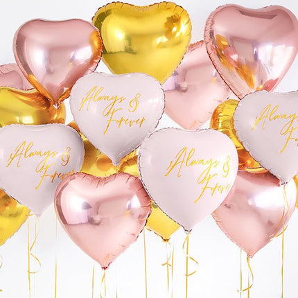 Helium Ballon Hart Rose Goud Leeg 45cm van Partydeco koop je bij Partywinkel