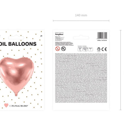 Helium Ballon Hart Rose Goud Leeg 73cm van Partydeco koop je bij Partywinkel