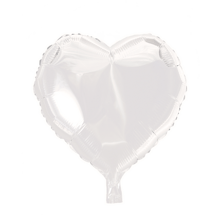 Helium Ballon Hart Wit 45cm leeg van WeFiesta koop je bij Partywinkel