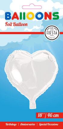 Helium Ballon Hart Wit 45cm leeg van WeFiesta koop je bij Partywinkel