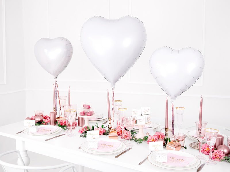 Helium Ballon Hart Wit Leeg 61cm van Partydeco koop je bij Partywinkel