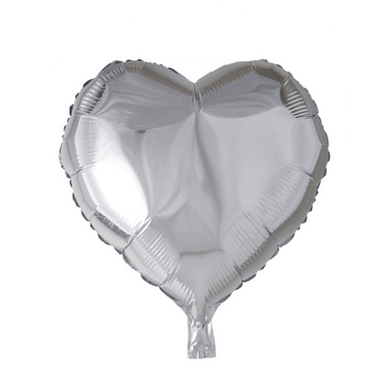 Helium Ballon Hart Zilver 45cm leeg van WeFiesta koop je bij Partywinkel