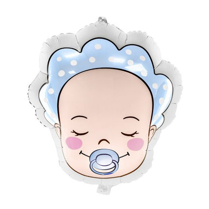 Helium Ballon Hoofd Baby Jongen Leeg 45cm van Partydeco koop je bij Partywinkel