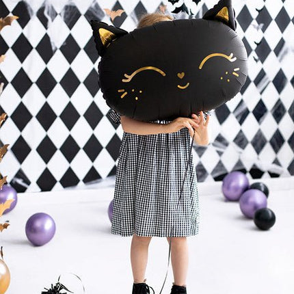 Helium Ballon Kat Zwart Leeg 48cm van Partydeco koop je bij Partywinkel