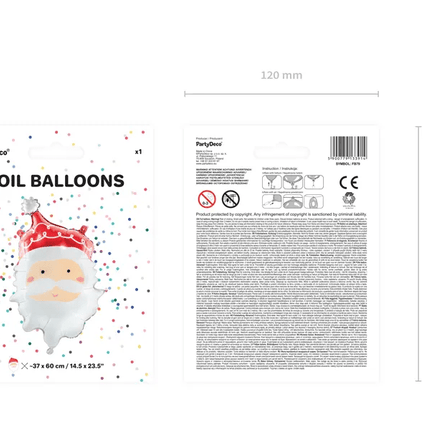 Helium Ballon Kerstman Leeg 70cm van Partydeco koop je bij Partywinkel