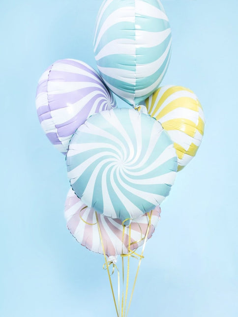Helium Ballon Lichtblauw Swirl 45cm leeg van Partydeco koop je bij Partywinkel