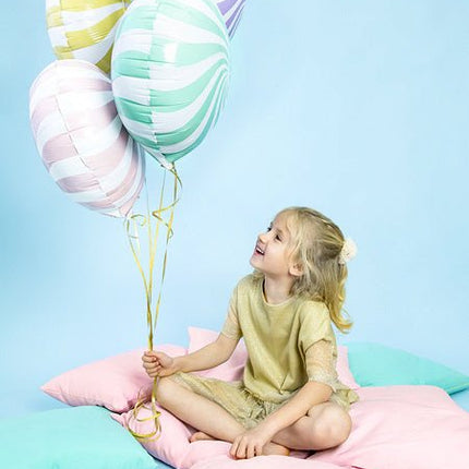 Helium Ballon Lichtgeel Swirl 45cm leeg van Partydeco koop je bij Partywinkel