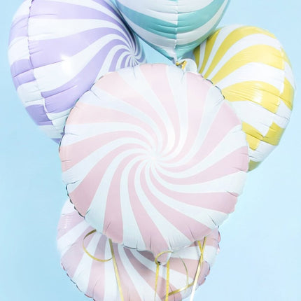 Helium Ballon Lichtroze Swirl 45cm leeg van Partydeco koop je bij Partywinkel