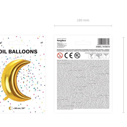 Helium Ballon Maan Leeg 60cm van Partydeco koop je bij Partywinkel