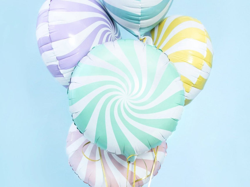 Helium Ballon Mintgroen Swirl 45cm leeg van Partydeco koop je bij Partywinkel