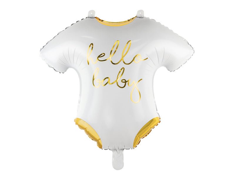 Helium Ballon Romper Hello Baby Leeg 45cm van Partydeco koop je bij Partywinkel