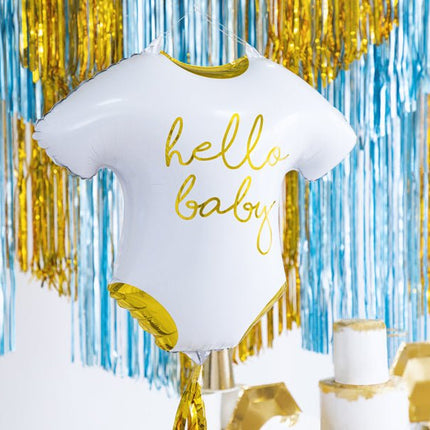 Helium Ballon Romper Hello Baby Leeg 45cm van Partydeco koop je bij Partywinkel