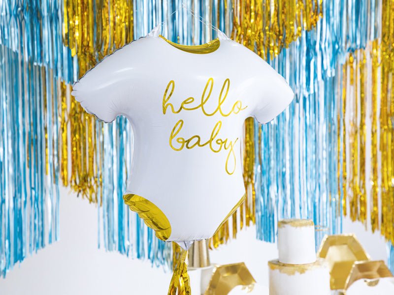 Helium Ballon Romper Hello Baby Leeg 45cm van Partydeco koop je bij Partywinkel