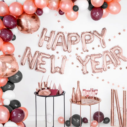 Helium Ballon Rond Rose Goud Leeg 40cm van Partydeco koop je bij Partywinkel