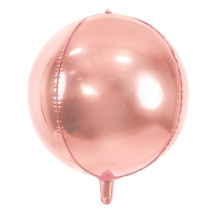 Helium Ballon Rond Rose Goud Leeg 40cm van Partydeco koop je bij Partywinkel