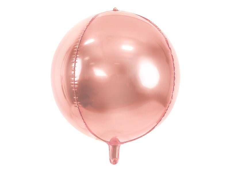 Helium Ballon Rond Rose Goud Leeg 40cm van Partydeco koop je bij Partywinkel