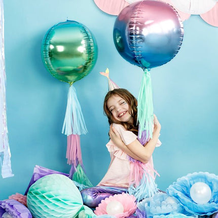 Helium Ballon Rond Violet Blauw Leeg 35cm van Partydeco koop je bij Partywinkel