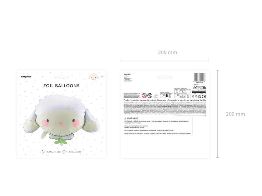 Helium Ballon Schaap Leeg 67cm van Partydeco koop je bij Partywinkel