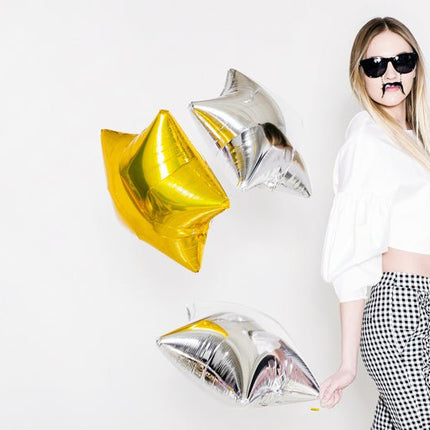 Helium Ballon Ster Goud Glansend Leeg 48cm van Partydeco koop je bij Partywinkel