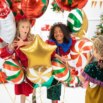 Helium Ballon Ster Goud Leeg 48cm van Partydeco koop je bij Partywinkel