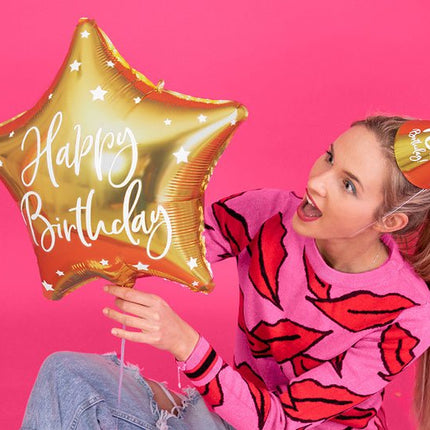 Helium Ballon Ster Happy Birthday Goud Leeg 40cm van Partydeco koop je bij Partywinkel